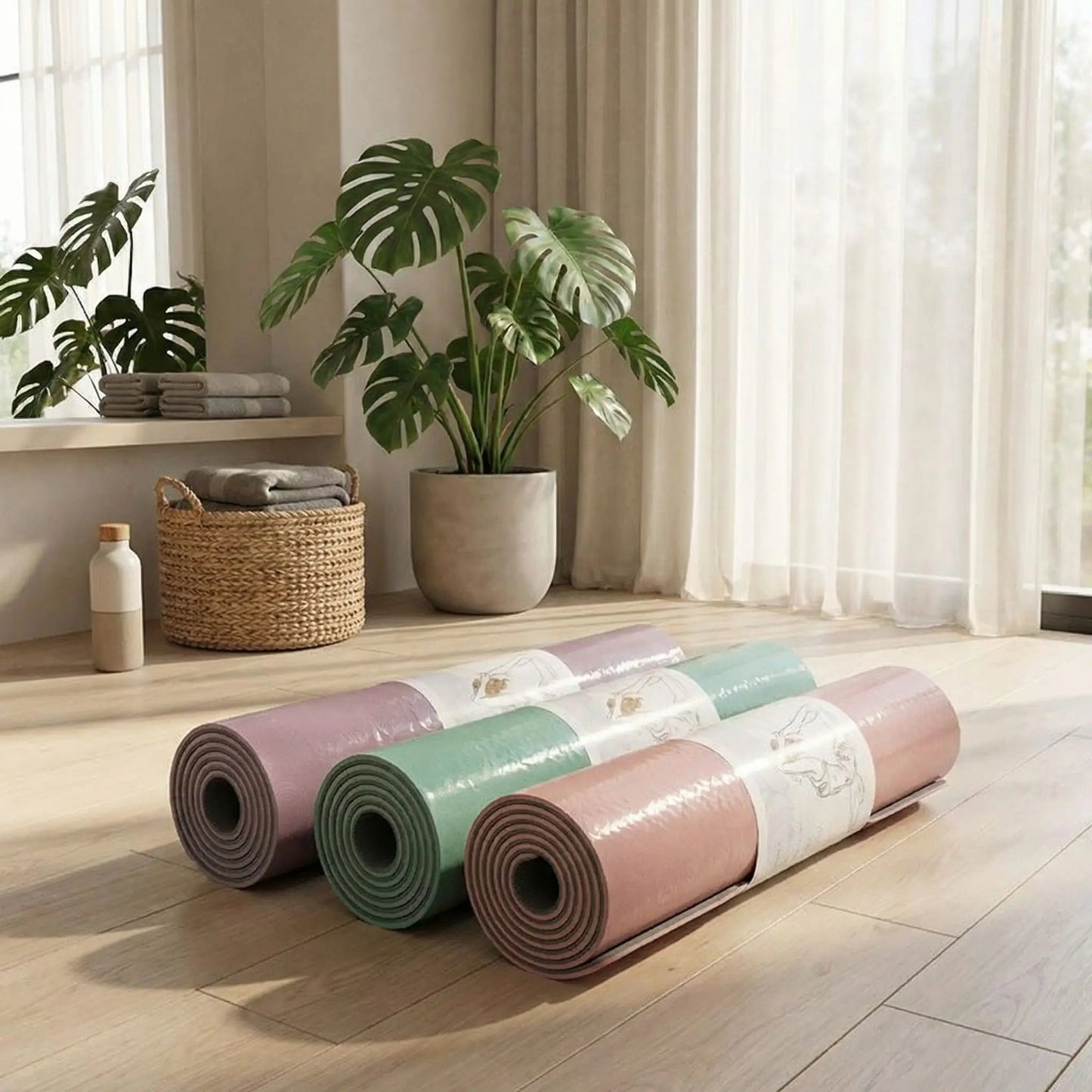 tapis de gym ecolo antiglisse trois couleurs