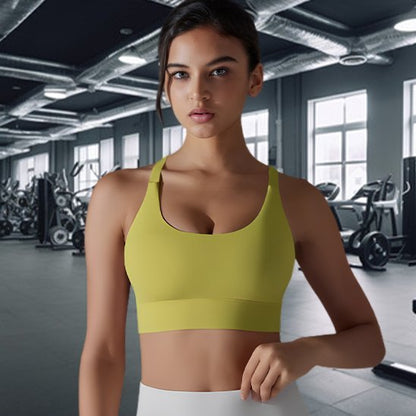 brassiere sport femme confort optimal gris jaune