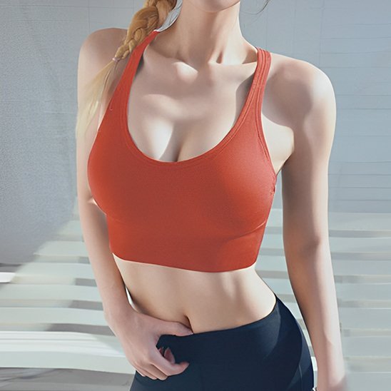 brassiere sport femme push up beautiful back orange 