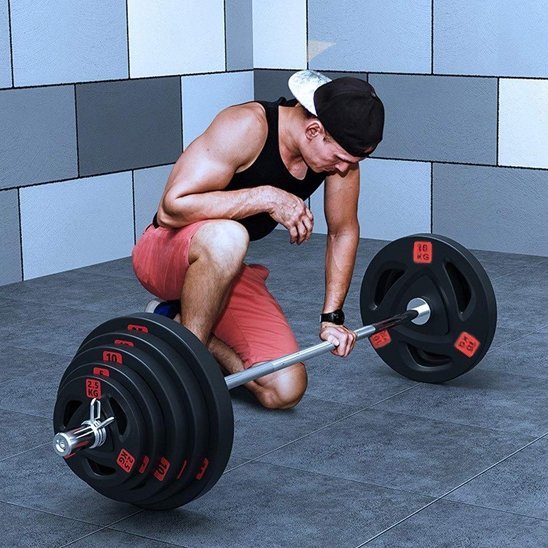 disque musculation qualite pro homme a genoux 