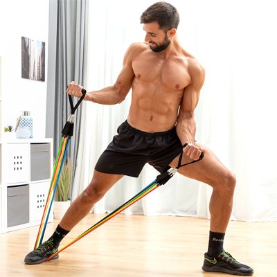 elastique musculation homme fait exercise 