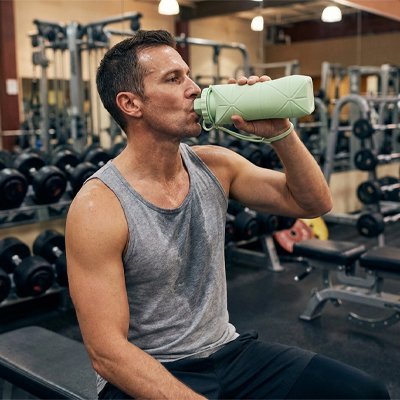 gourde de sport pliable verte 