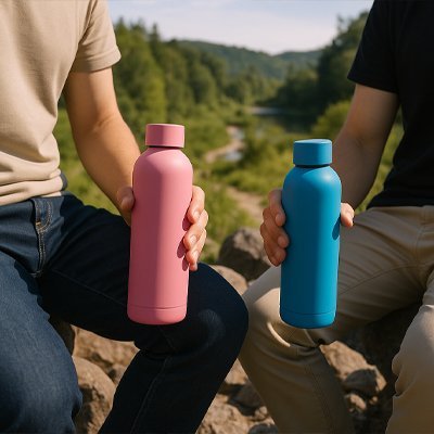 gourde-isotherme-thermoeco-rose-et-turquoise