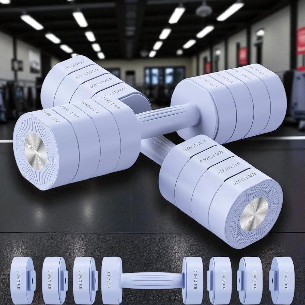 halteres adjusttechdumbbells bleu
