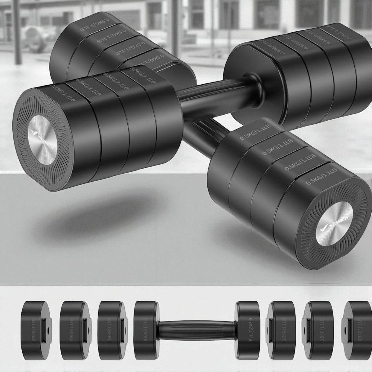 halteres adjusttechdumbbells noir