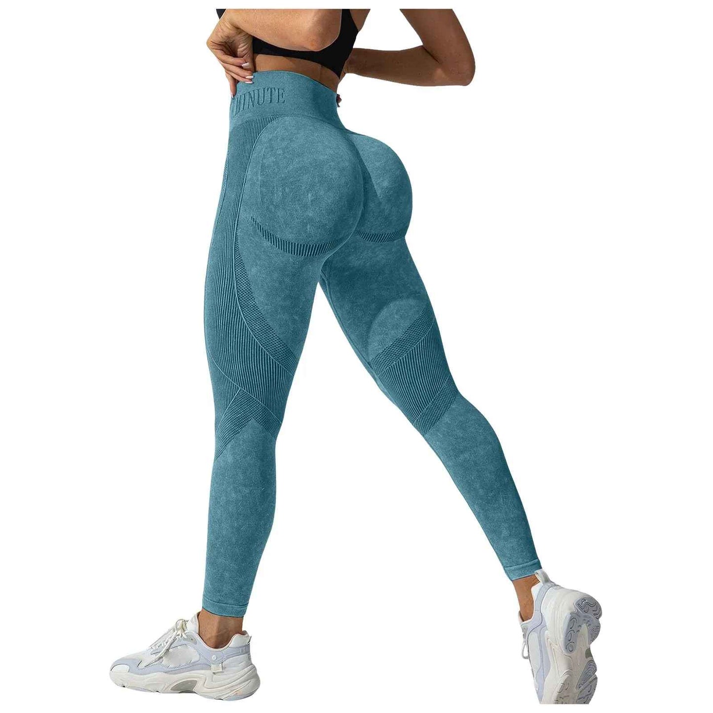 legging sport femme effet gainant slimfit  turquoise