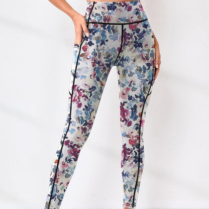 legging sport femme motif floral fitbloom vue face

