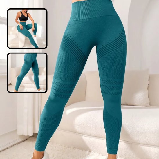 legging sport femme performance plus verte emeraude avec autre vue 