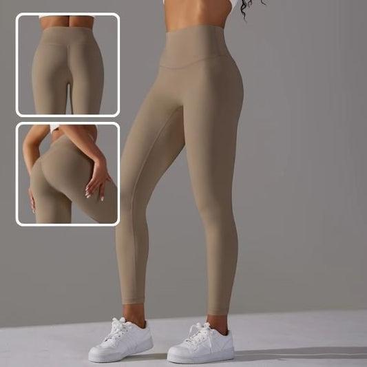 legging sport femme respirant performance beige images descriptives