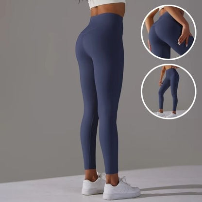 legging sport femme respirant performance bleu images descriptives 