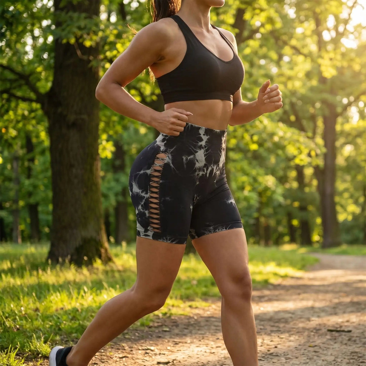 short sport femme tie dye respirant