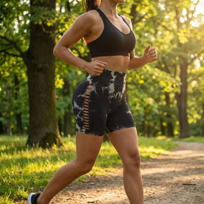 short sport femme tie dye respirant
