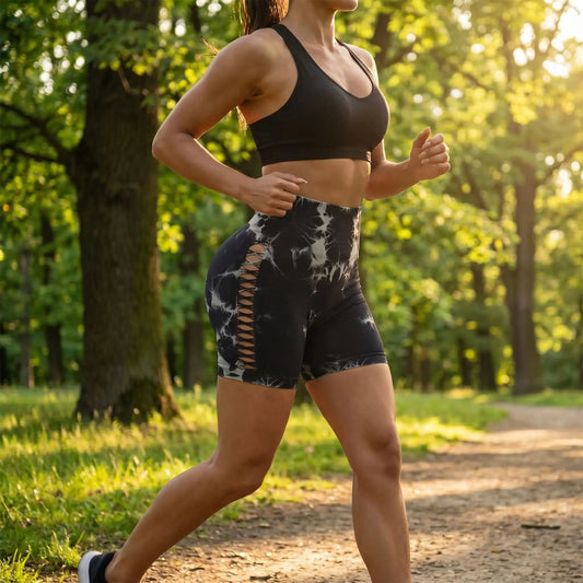 short sport femme tie dye respirant