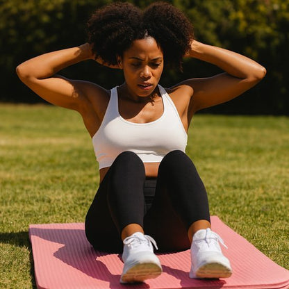 tapis de yoga le zenit femme fait abdominaux